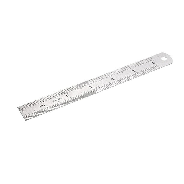 2 Pc 6" Stainless Steel Pocket Ruler Inch & Centimeter Heavy Duty Hardened Steel